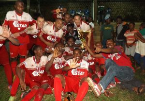 L'euphorie des joueurs du FCM, vainqueurs de la Supercoupe de Mayotte