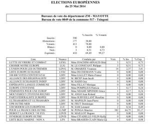 Les résultats surprenants d'un bureau de vote de Tsingoni