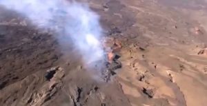 Eruption du Piton de la Fournaise (image extraite d'une vidéo réalisée par le JIR)