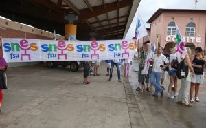 Un rassemblement du SNES-FSU en avril 2015 à Mamoudzou