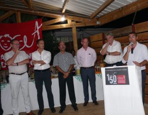 En partant de la gauche : Eric Dujoncquoy, Stephan Rougy et Aktar Djoma (administrateurs), Nicolas Truelle, Baptiste Cohen et Antoine Duhaut