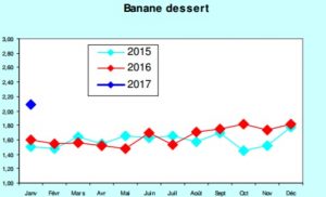 Le prix de la banane dessert au plus haut en janvier