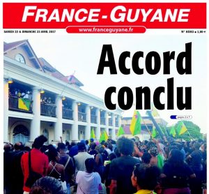 La Une du journal France Guyane de ce samedi 22 avril