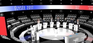 Le plateau du "grand débat" des chaînes info