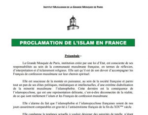Proclamation de l'islam de France