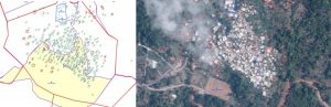 Une cartographie précise du bâti, réalisée à partir des images satellite et du travail de terrain des référents communaux (Image: INSEE)