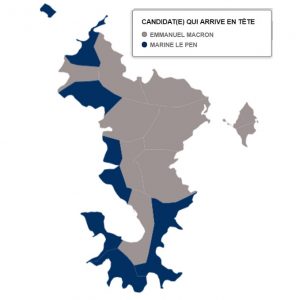 La carte électorale de Mayotte à l'issue du 2nd tour de la présidentielle 2017