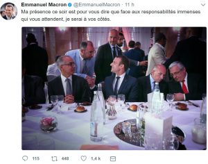 Emmanuel Macron au diner du CFCM Tweet