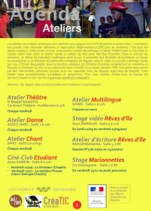 CUFR L'agenda culturel des stages et ateliers de septembre à décembre 2017