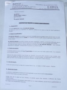 Le comptable exhibe son contrat de travail pour la dernière clause