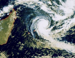 Le cyclone Berguitta ce mardi à 10h, heure de La Réunion (©Mtotec)