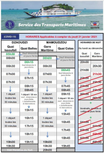 horaires barge couvre feu